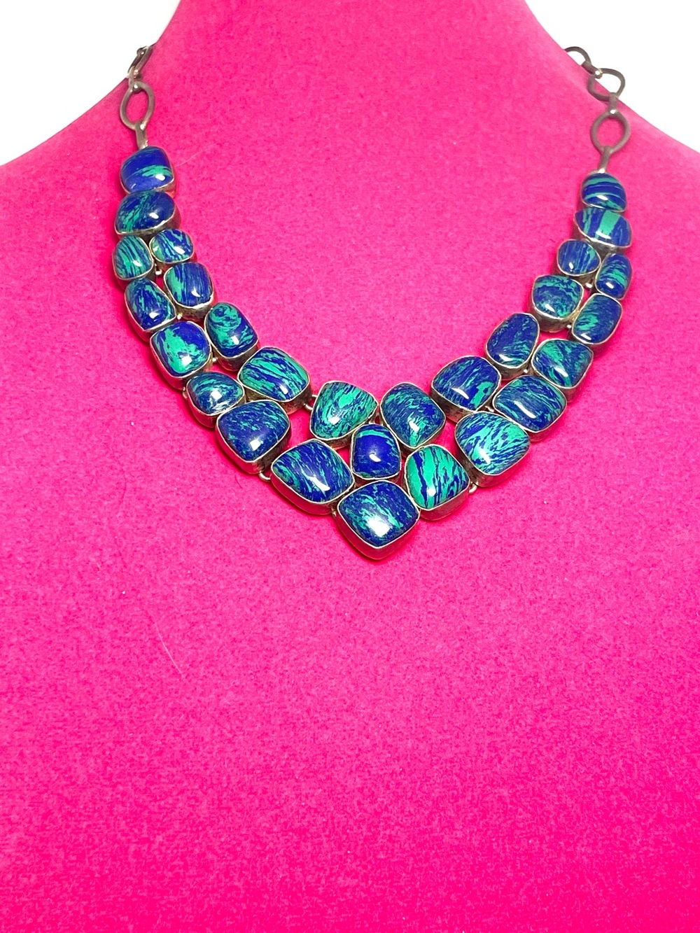 Sterling Azurite Malachite Necklace
